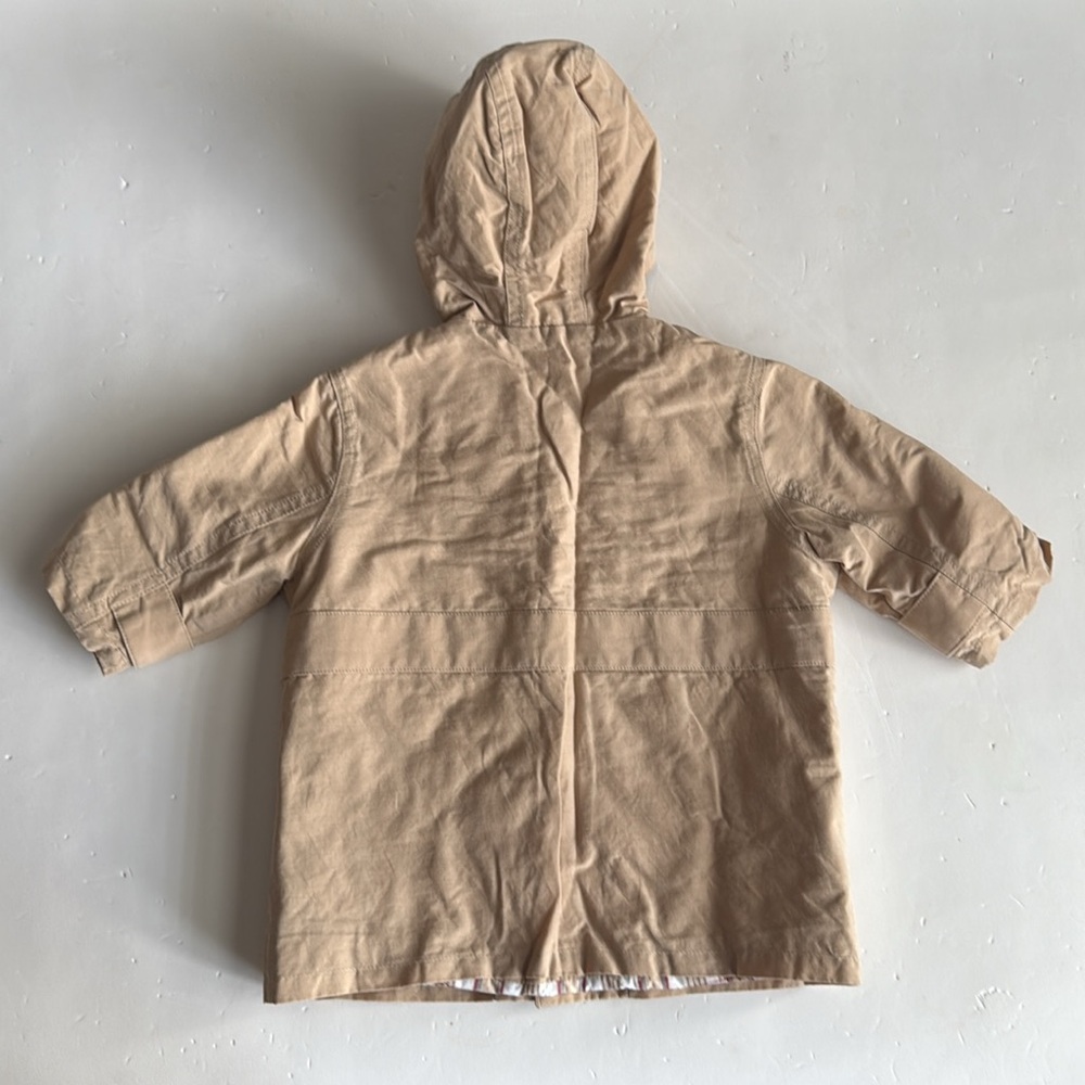 Janie and Jack Khaki-Tan Cotton Utility Jacket Parka Jacket 0-6 Months - Picture 7 of 7